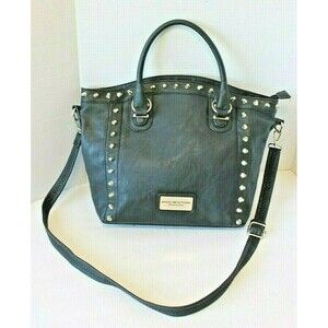 Marc New York Purse Andrew Marc Black Leather Crossbody Strap Studs Handbag